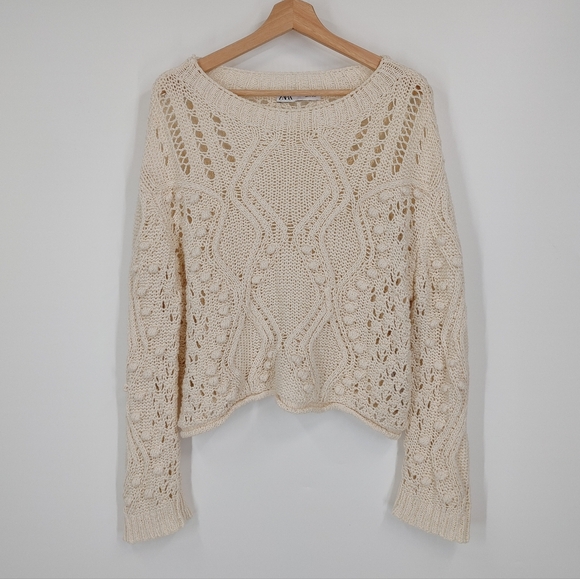 Zara Sweaters - Zara Cream Cable Knit Sweater